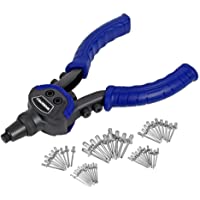 WORKPRO Remachadora Manual con 5 Nasales para Trabajos Pesados 100 Remaches Incluidos